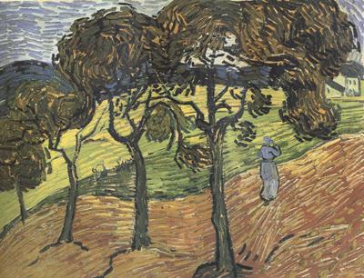 Vincent Van Gogh Landscape with Tree and  Figures (nn04) Germany oil painting art